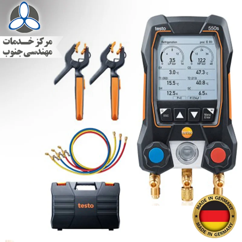 کیت کامل منیفولد دیجیتال هوشمند با 2 ترمومتر کلمپی و شلنگ تستو 550s